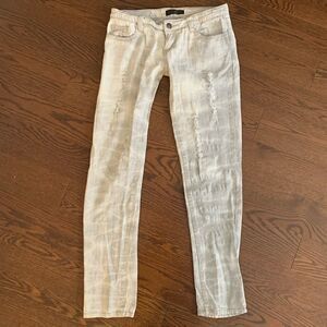 Costa Blanca Grey Tye Dye Distressed Skinny Jean